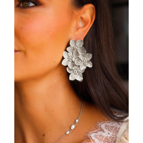 Statement oorbellen multi flower