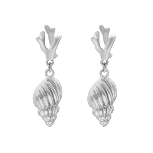 Oorbellen met schelp zilver
