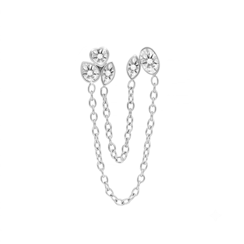 Dubbele ketting oorbel met steentjes