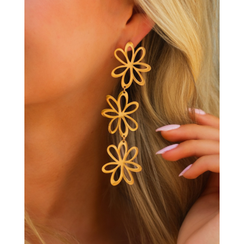 Bloom oorbellen goudkleurig