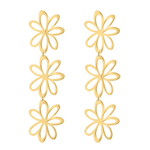 Bloom oorbellen goud