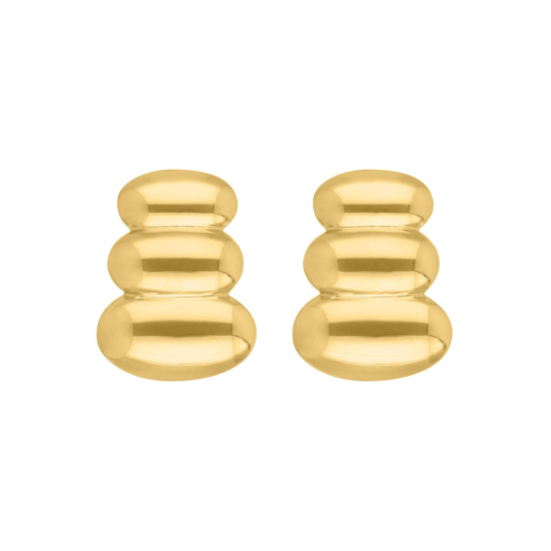 Gouden stud oorbellen oval dots