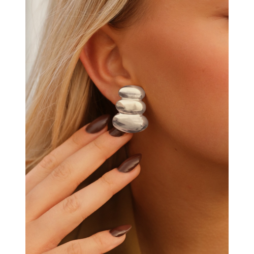 Stud oorbellen oval dots