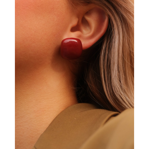 Statement stud oorbellen rood