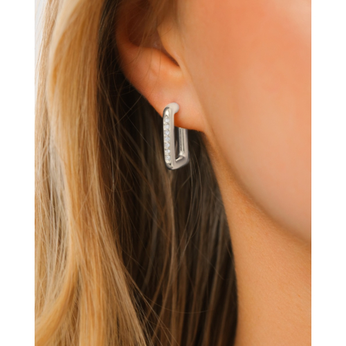 Rechthoekige oorbellen met steentjes 