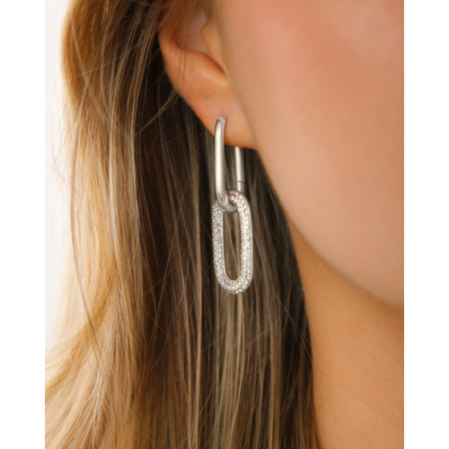 Dubbele oorringen met steentjes