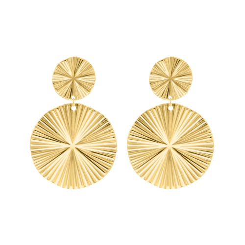 Dubbele ronde oorbellen goudkleurig