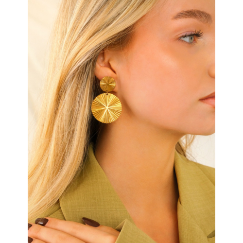 Dubbele ronde oorbellen goudkleurig