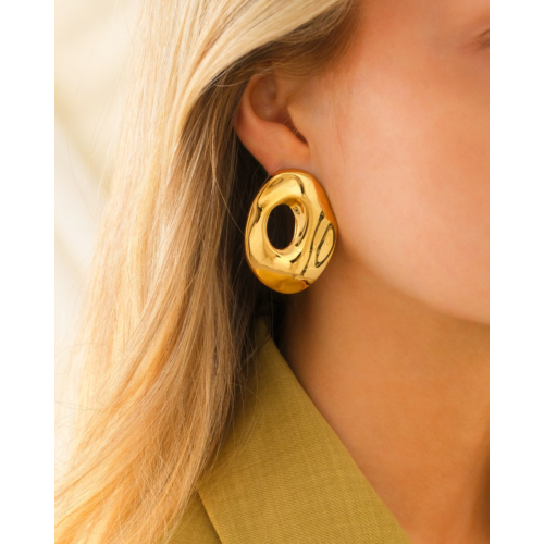 Grote ovale oorbellen goudkleurig