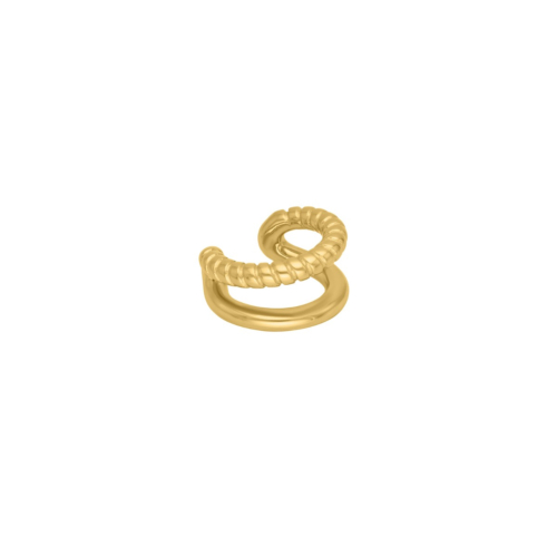 Dubbele ear cuff gedraaid goudkleurig
