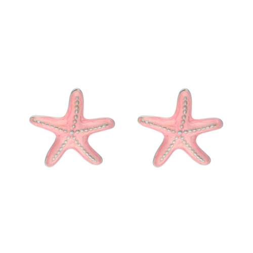 Stud oorbellen roze zeester