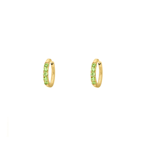 Shiny oorringetjes groen 8 mm goudkleurig