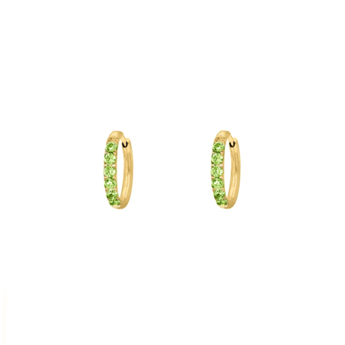 Shiny oorringetjes groen 10 mm goudkleurig