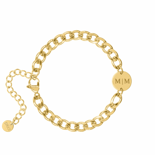 Mannen Schakelarmband Personaliseren Goud