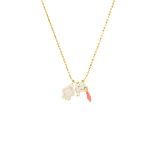 Bolletjes ketting beach hangers goudkleurig