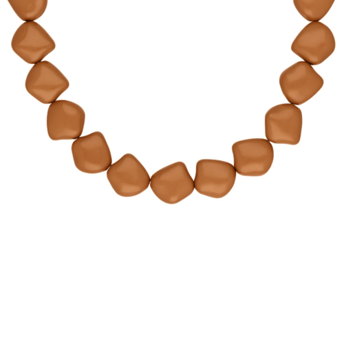 Statement kralen ketting bruin