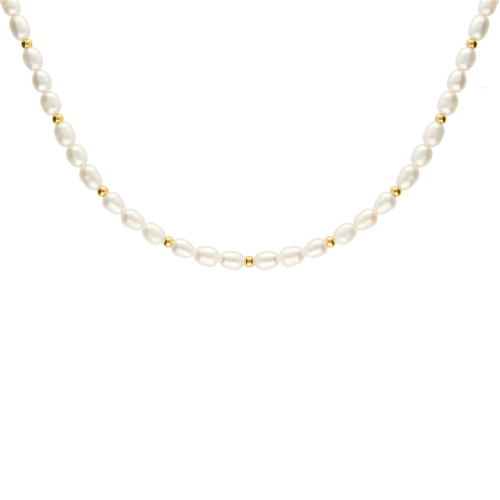 Parel ketting bolletjes goudkleurig