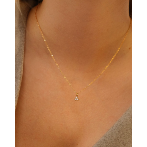 Ketting triple stone goud kleurig