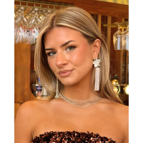 Triple Chain & Tennis Necklace 