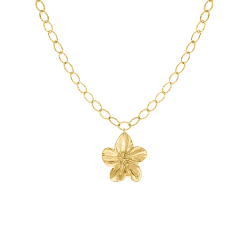 gouden chain ketting met bloem bedel