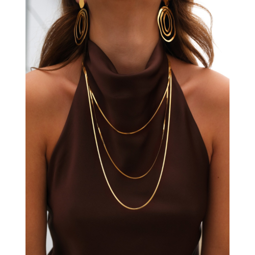 Snake ketting triple goudkleurig