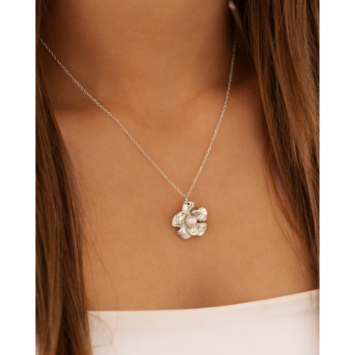 Ketting flower & pearl
