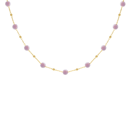 Kralenketting lila goudkleurig