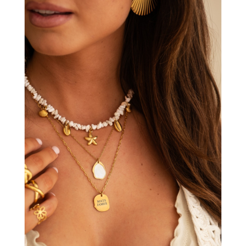 Ketting parelmoer goud kleurig