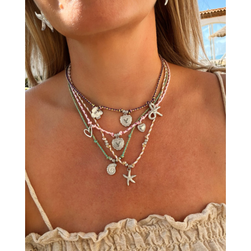 Beige touw ketting zeester