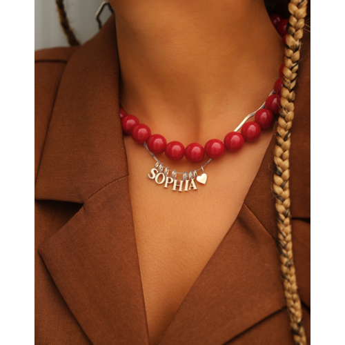 Ketting candy kralen rood