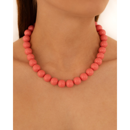 Ketting candy kralen roze goudkleurig
