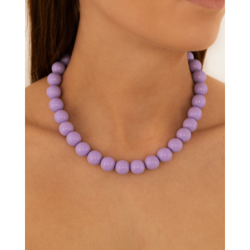Ketting candy kralen paars goudkleurig