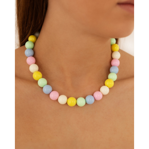 Ketting candy kralen mix goudkleurig