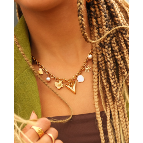 The best ever charm necklace goudkleurig
