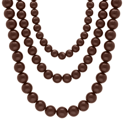 drie dubbele bruine kralenketting