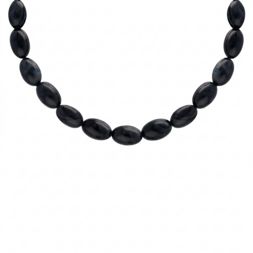 Ovale kralen ketting zwart