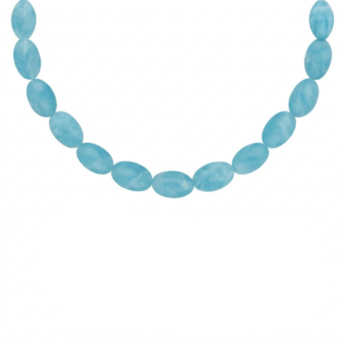 Ovale kralen ketting blauw