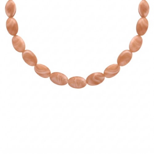 Ovale kralen ketting lichtbruin