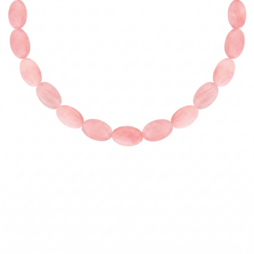 Ovale kralen ketting roze