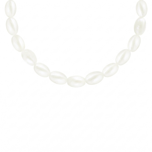 Ovale kralen ketting wit