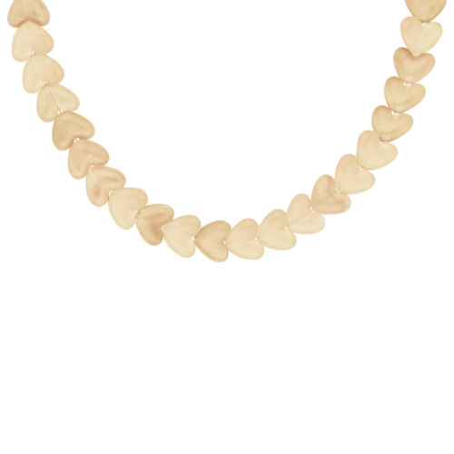 Kralenketting hartjes beige