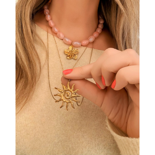 Ketting met zon goudkleurig