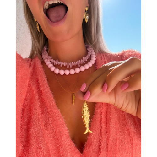 Lange ketting vis goudkleurig