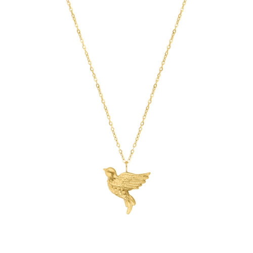 Vogel ketting goudkleurig
