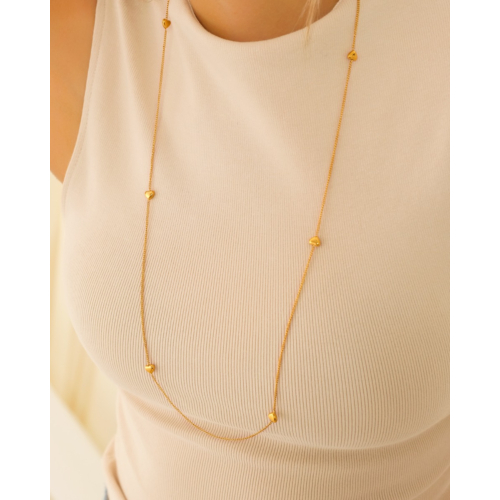lange gouden hartjes ketting
