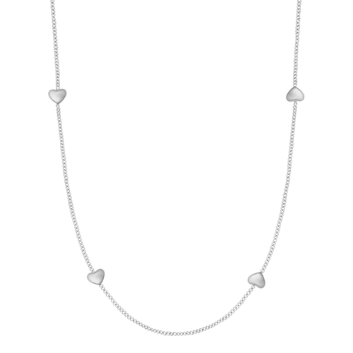 lange zilveren hartjes ketting