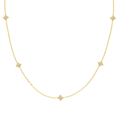 Minimalistische ketting met ruitjes goudkleurig