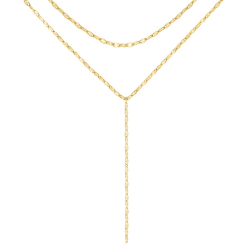 Fijne Y ketting goudkleurig