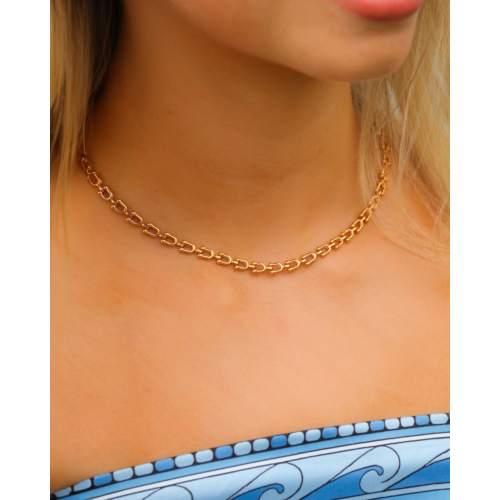 Trendy chain ketting goudkleurig