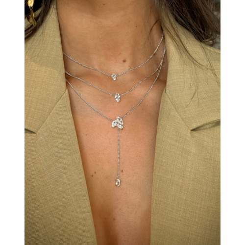 Driedubbele ketting met steentjes